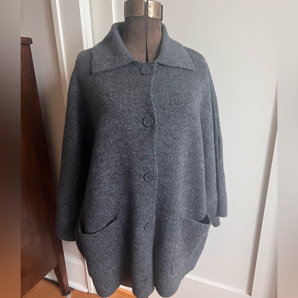 Wool Blend Collared Cardigan by Tahari